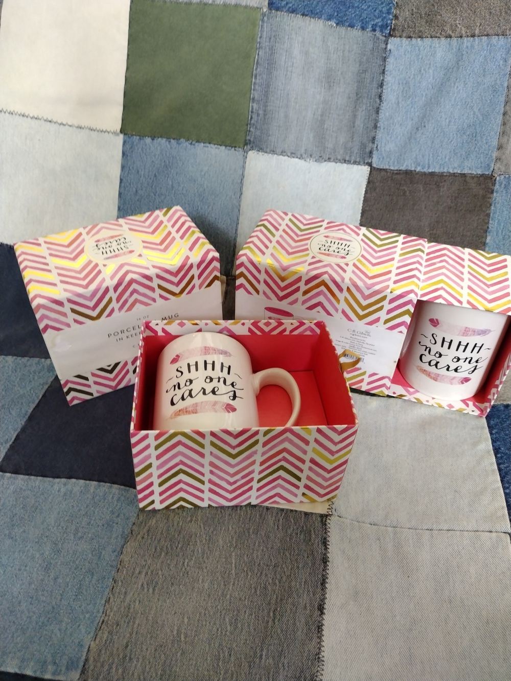 Shhh - No One Cares - Ceramic Mugs (2) By Gibson "Sassy Sips" NWOT - Picture 7 of 8